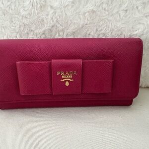 Prada Saffiano Bow Wallet
